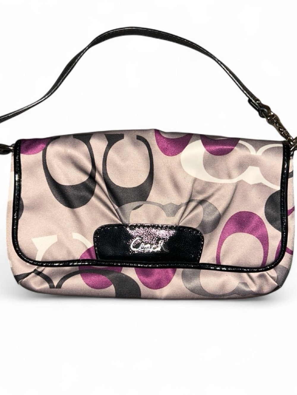 vintage Y2K coach graphic op art flap wristlet 💜✨